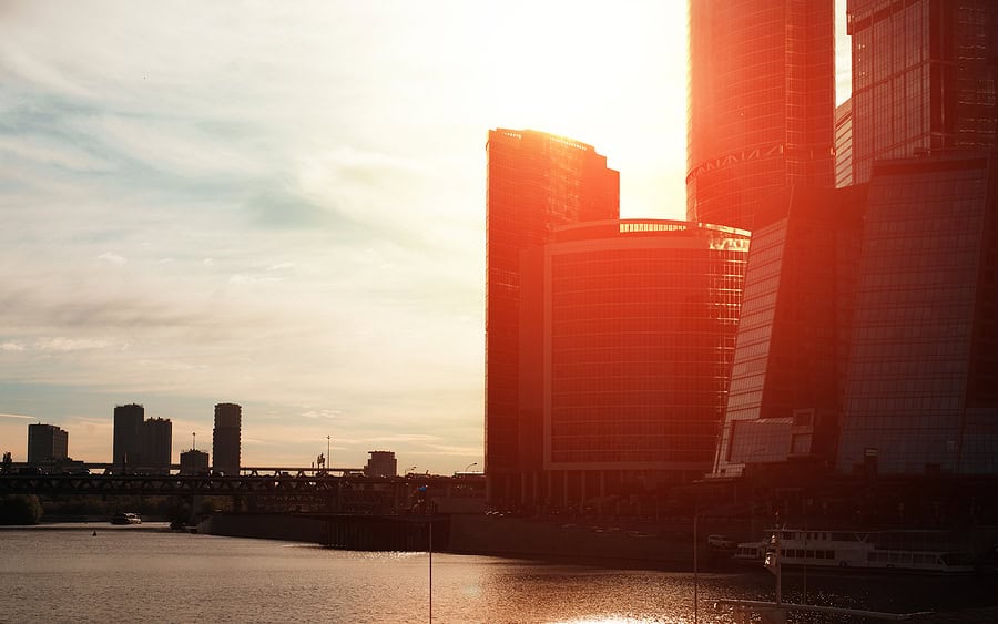 Silhouette Of Office Buildings
